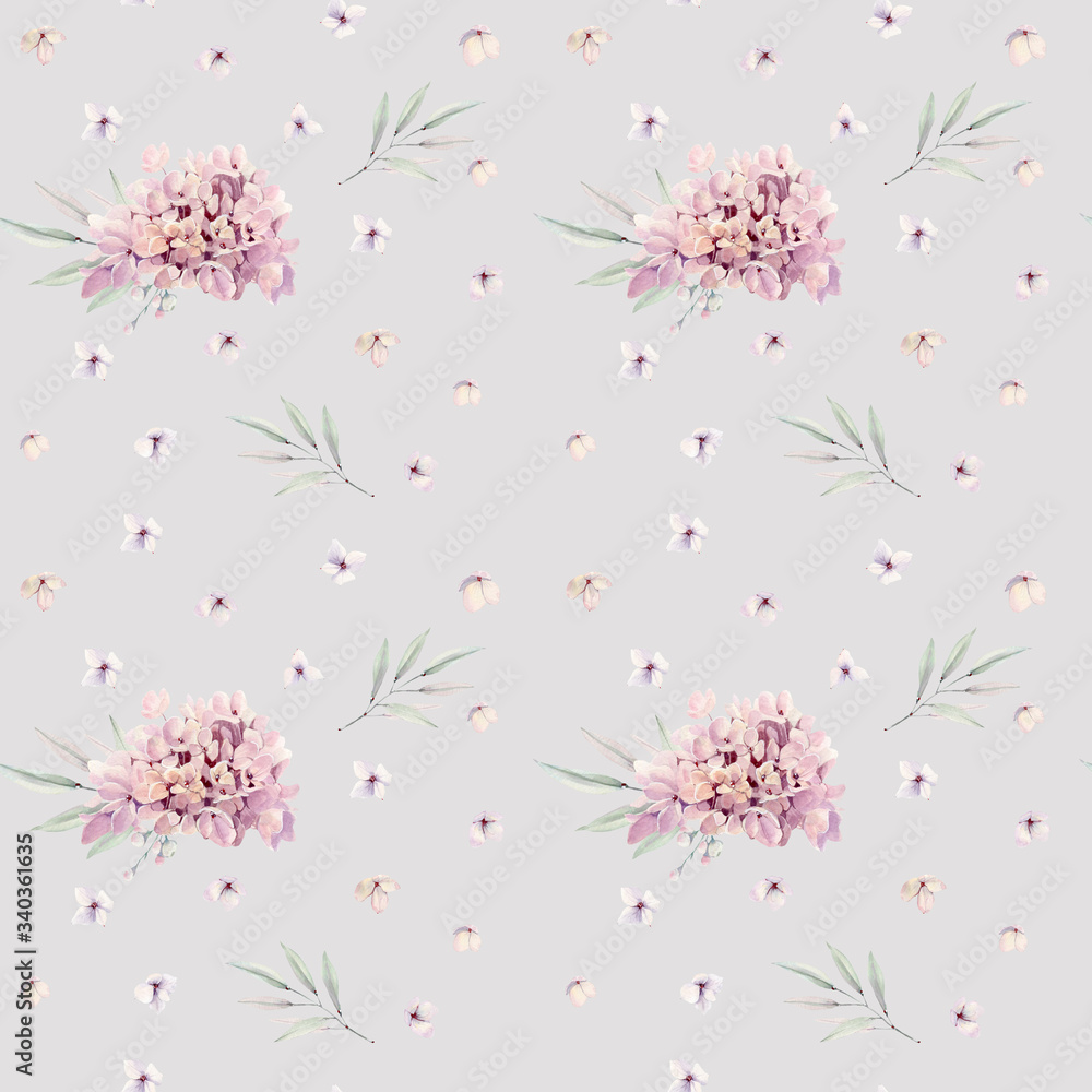 Obraz premium watercolor flowers seamless pattern.