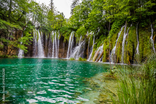 Panoramic view  Waterfalls in Plitvice national park, Croatia © Subodh