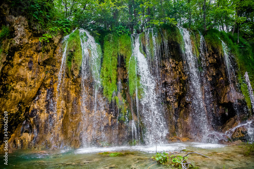 Beautiful Waterfalls in Plitvice national park  Croatia