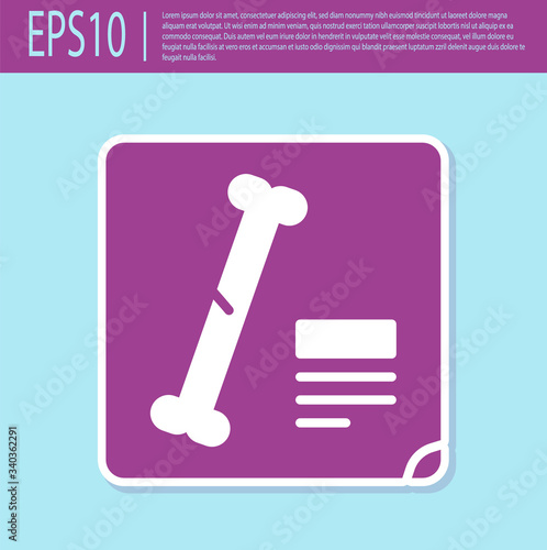Retro purple X-ray shots icon isolated on turquoise background.  Vector Illustration