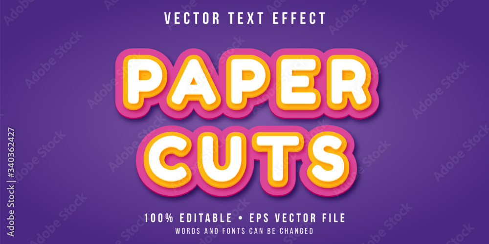Obraz premium Editable text effect - paper cuts style
