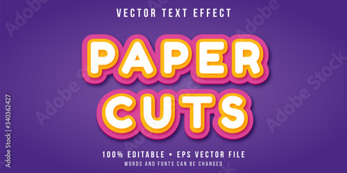 Editable text effect - paper cuts style