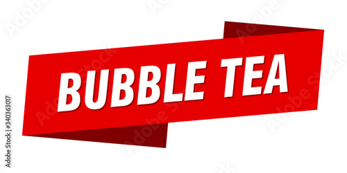 bubble tea banner template. bubble tea ribbon label sign