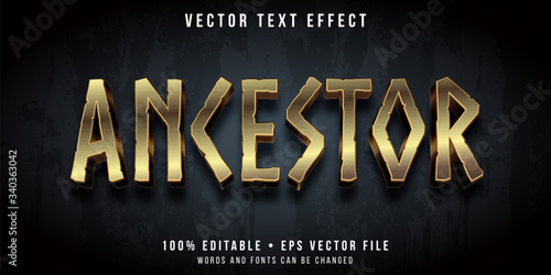 Editable text effect - ancestral gold style