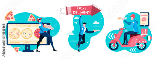 Pizza Delivery Compositions Flat Set