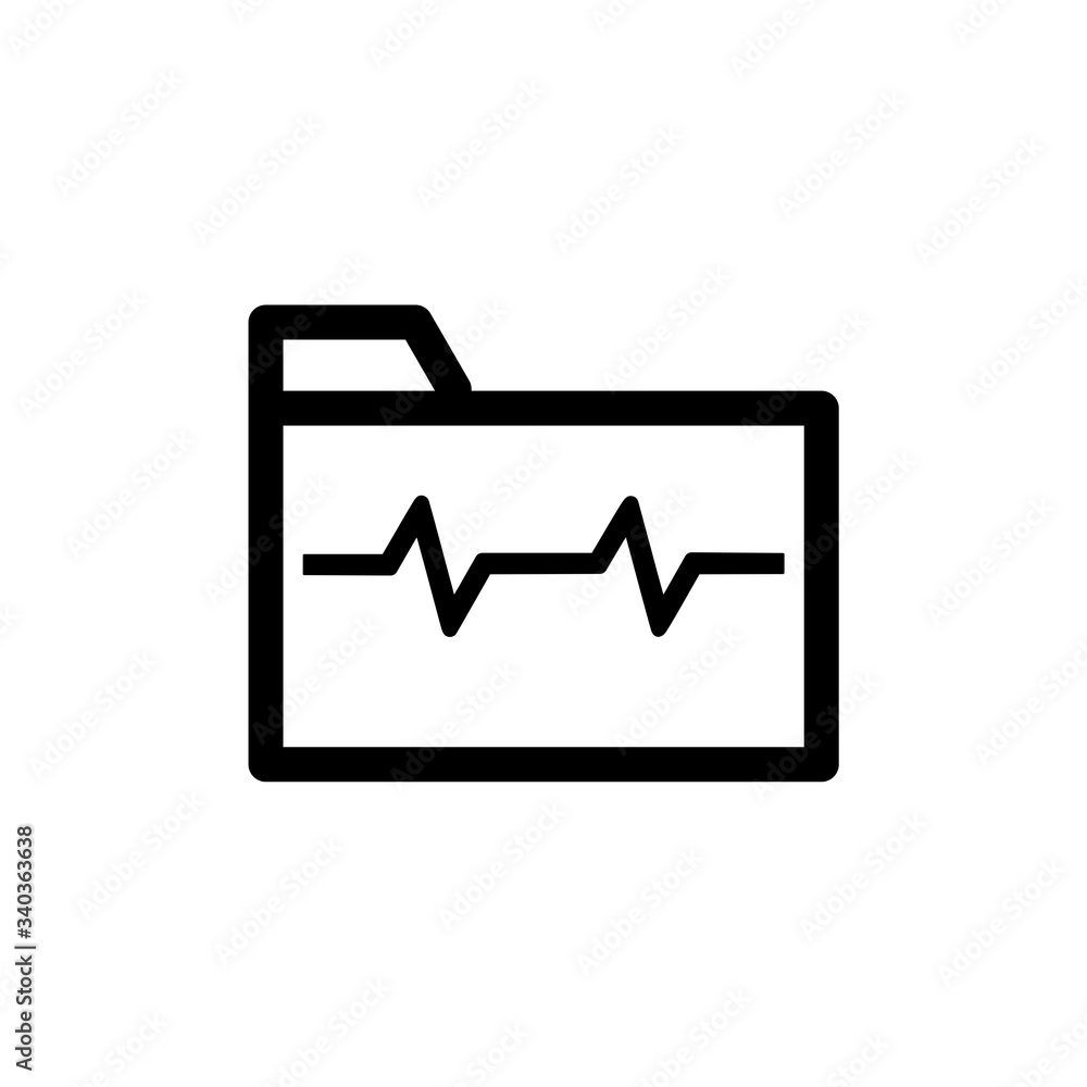 Illustration of an isolated folder icon with a heart beat sign Illustration of an isolated folder icon with a heart beat sign