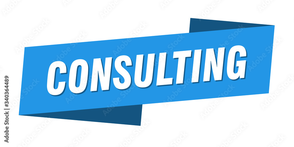 consulting banner template. consulting ribbon label sign