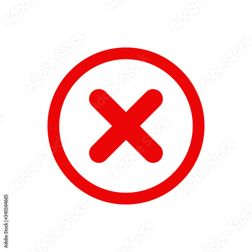 cross vector icon, false or wrong icon vector illustration