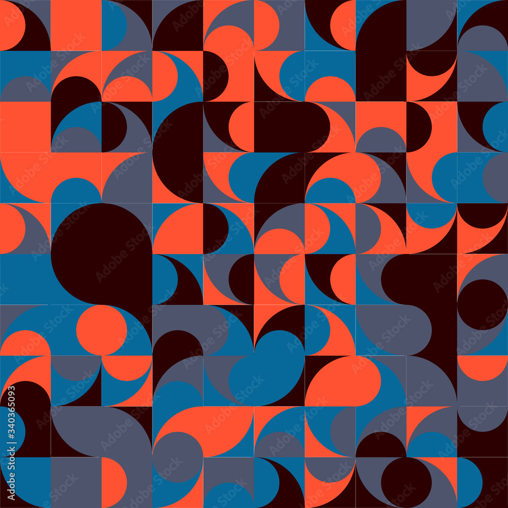 Geometric abstract pattern in midcentury style. Seamless vector Geometric abstract pattern in midcentury style. Seamless vector