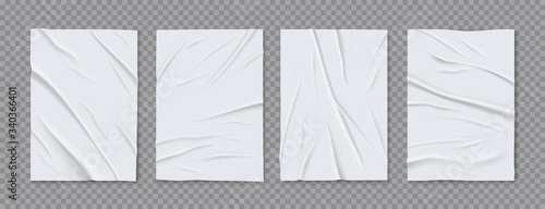 Glued Wrinkled Paper Set Transparent 