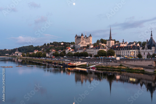 Exterior view of the beautiful city of Saumur with its castle in the Loire Valley  France  Europe 