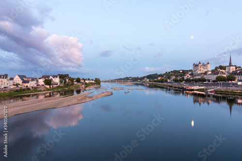 Exterior view of the beautiful city of Saumur with its castle in the Loire Valley, France (Europe)