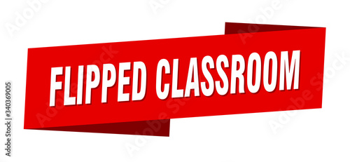 flipped classroom banner template. flipped classroom ribbon label sign