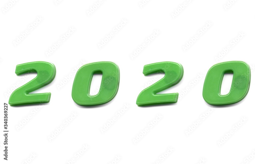 Year 2020 written with magnet characters Year 2020 written with magnet characters