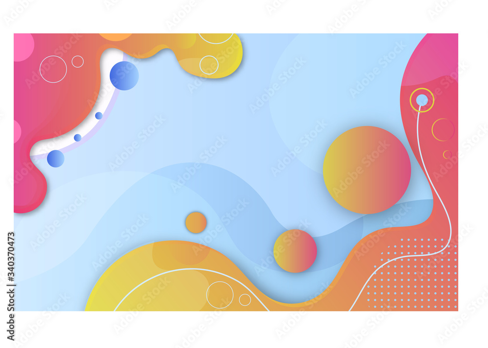 Abstract colorful fluid graphic element with wave and circle form and line. Suitable for the design of a logo, banner, or presentation. Illustration vector eps10.