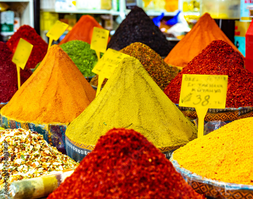 Egyptian spice market in Istanbul, Turkey. photo