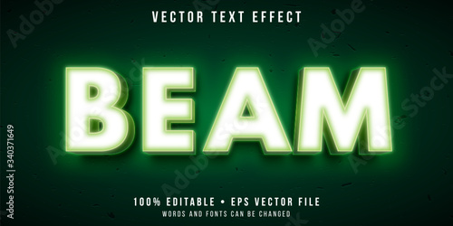Editable text effect - glowing light beam style