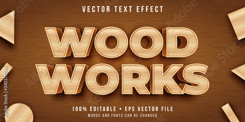 Editable text effect - wood carving style