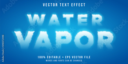 Editable text effect - water vapor style