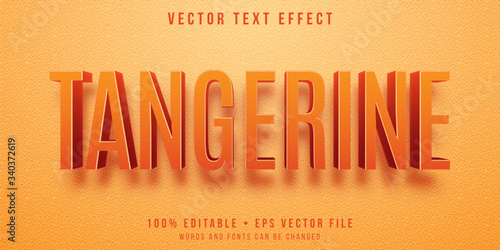 Editable text effect - tangerine color style