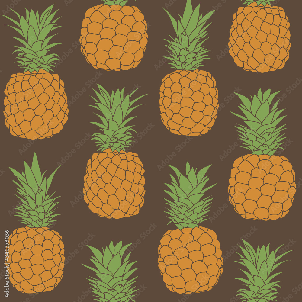 Seamless repeating pattern of pineapples Seamless repeating pattern of pineapples