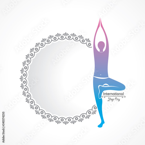 Vector Illustration of International Yoga Day - 21 June