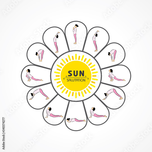 Vector Illustration of International Yoga Day - 21 June