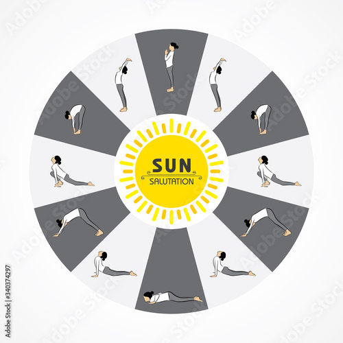 Vector Illustration of International Yoga Day - 21 June
