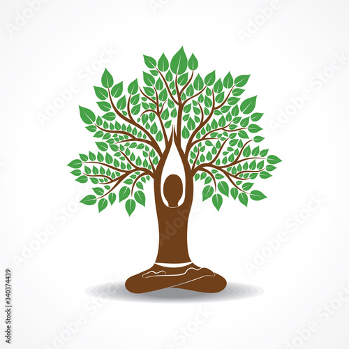 Vector Illustration of International Yoga Day - 21 June