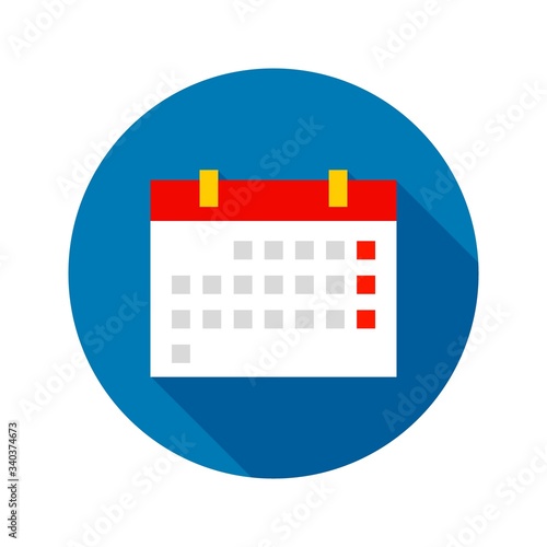 Flat Calendar Circle Icon