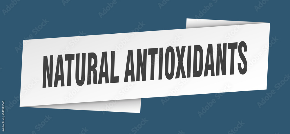 natural antioxidants banner template. natural antioxidants ribbon label sign