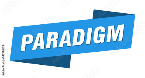paradigm banner template. paradigm ribbon label sign