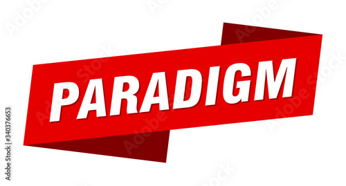 paradigm banner template. paradigm ribbon label sign