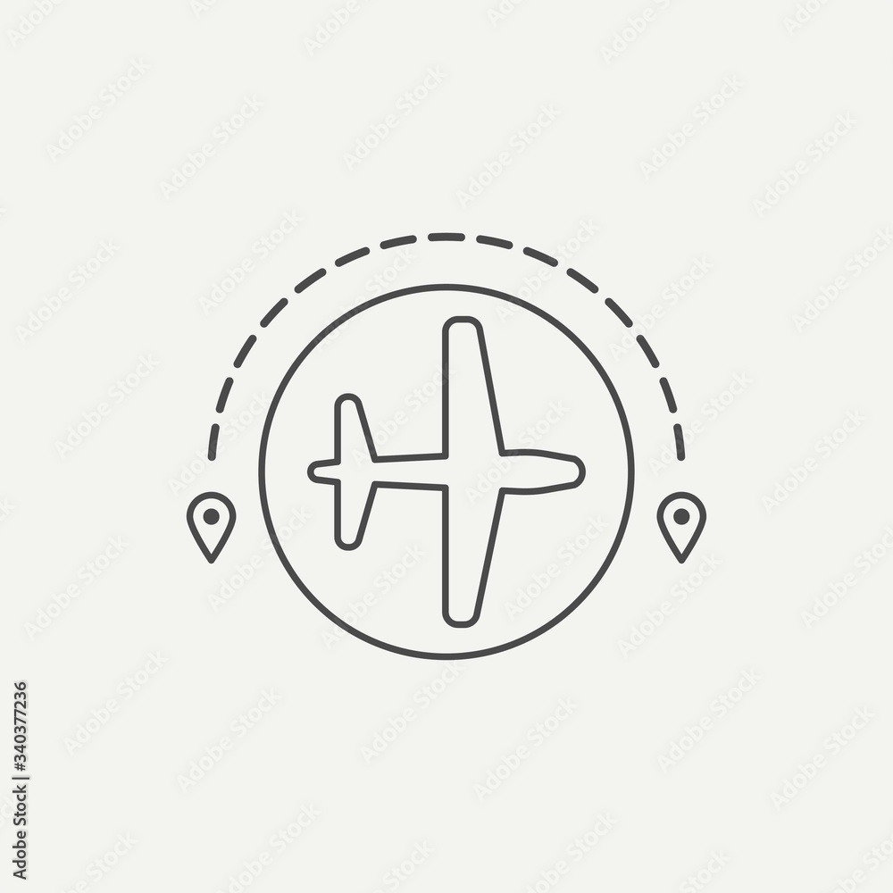 Flight route vector icon sign symbol Flight route vector icon sign symbol