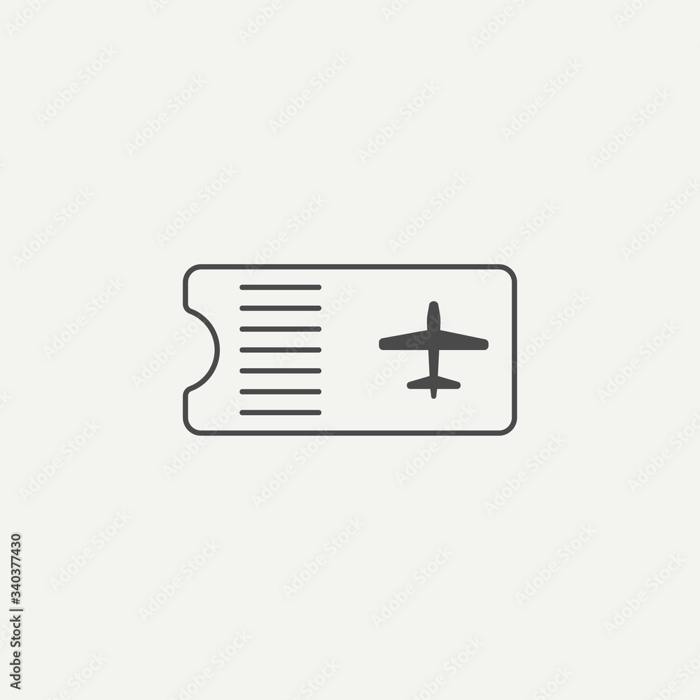 Plane ticket vector icon sign symbol Plane ticket vector icon sign symbol