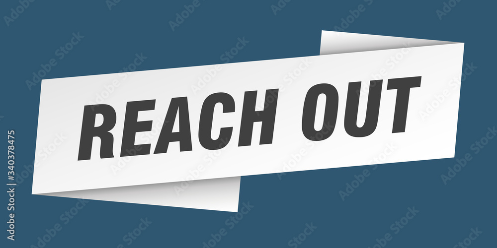 reach out banner template. reach out ribbon label sign