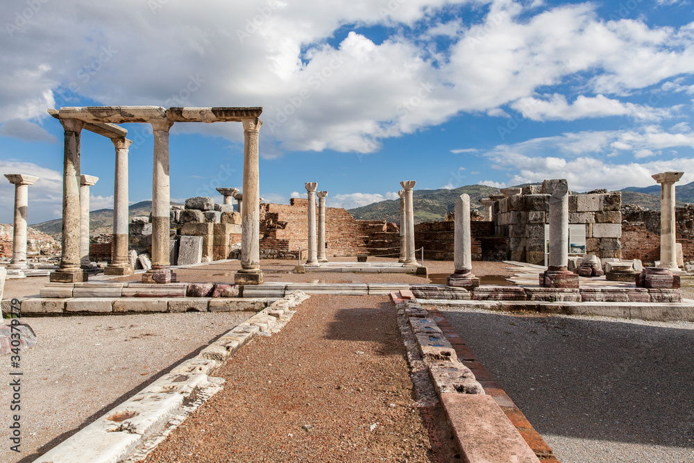 Saint jean church ruins in the ancient city of Ephesus in Turkey's Izmir city.