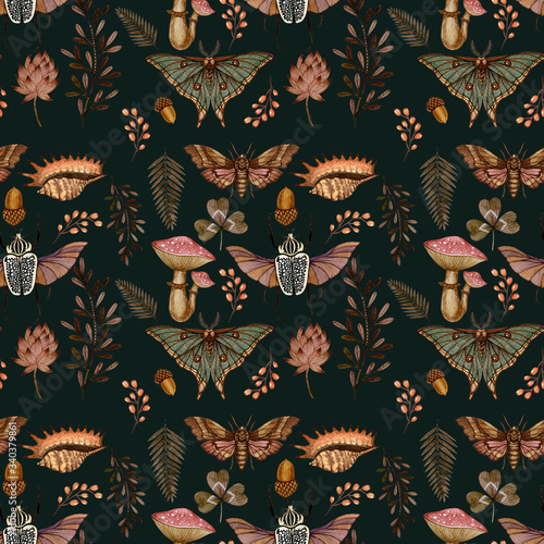 pattern of insects and plants