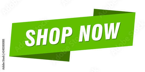 shop now banner template. shop now ribbon label sign