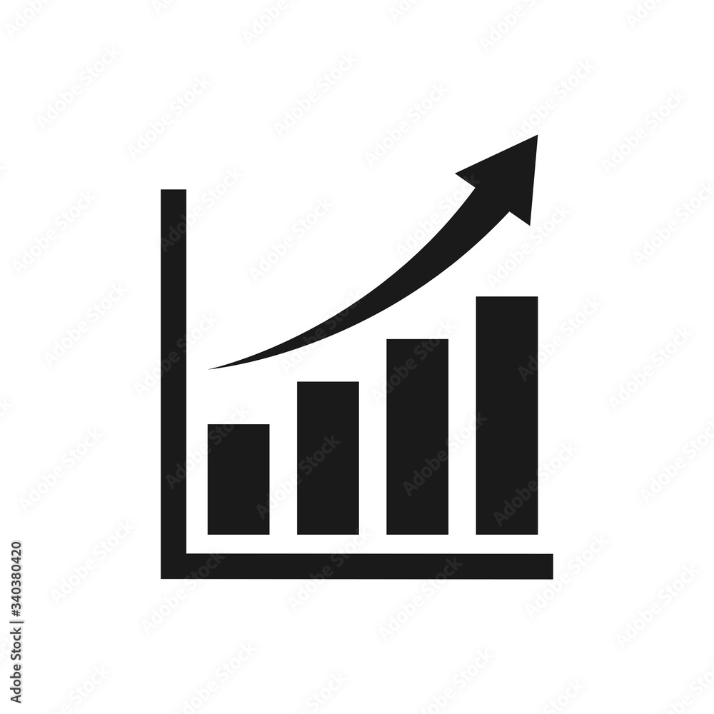 vector of graph icon in trendy flat style vector of graph icon in trendy flat style