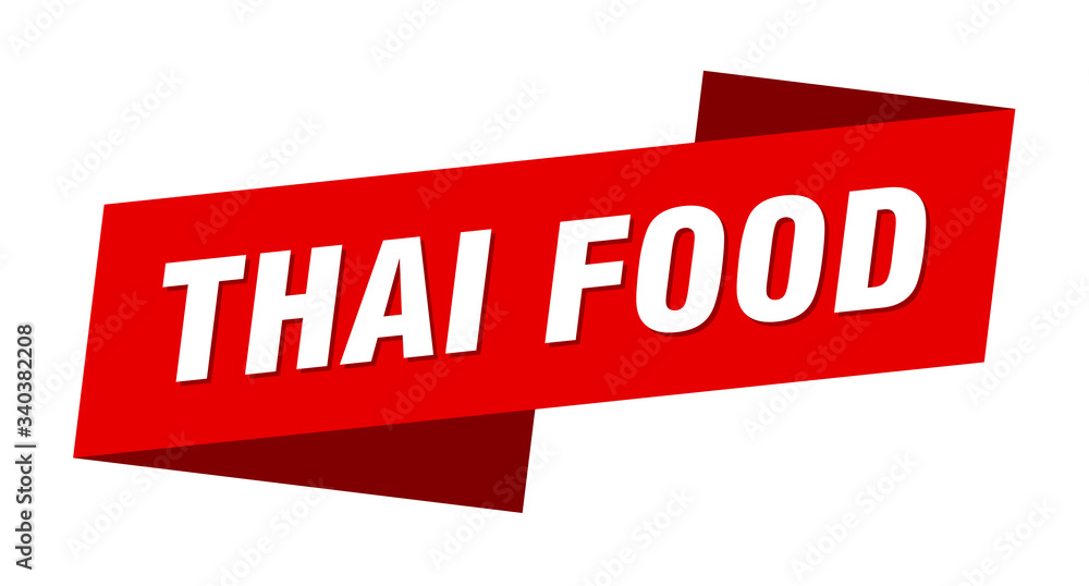 thai food banner template. thai food ribbon label sign thai food banner template. thai food ribbon label sign