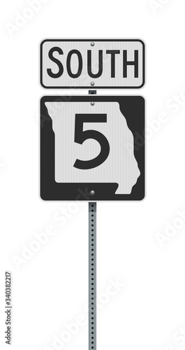 Vector illustration of the Missouri State Highway road signon metallic post
