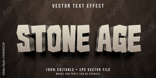 Editable text effect - stone age rock style