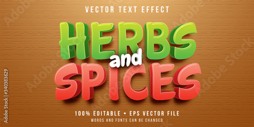 Editable text effect - cooking spices style