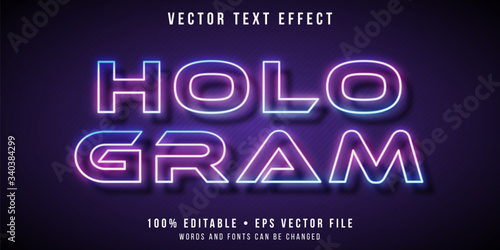 Editable text effect - holographic style