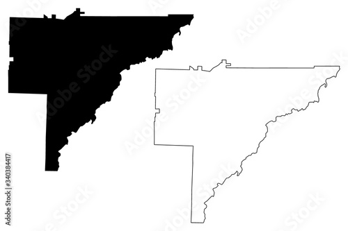 Baker County, Georgia (U.S. county, United States of America,USA, U.S., US) map vector illustration, scribble sketch Baker map