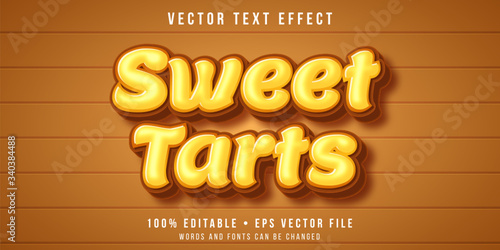 Editable text effect - tarts dessert style