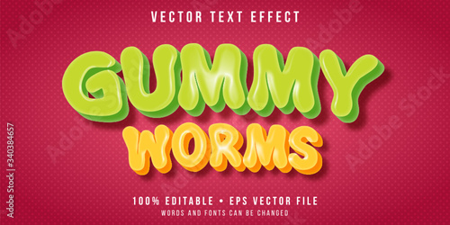 Editable text effect - gummy worms style