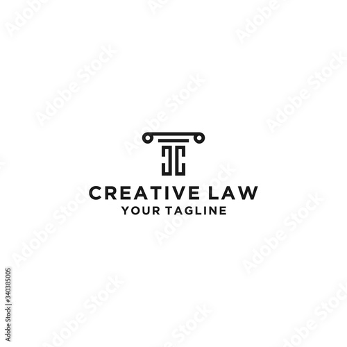 Creative Law firm pillar CC logo design template