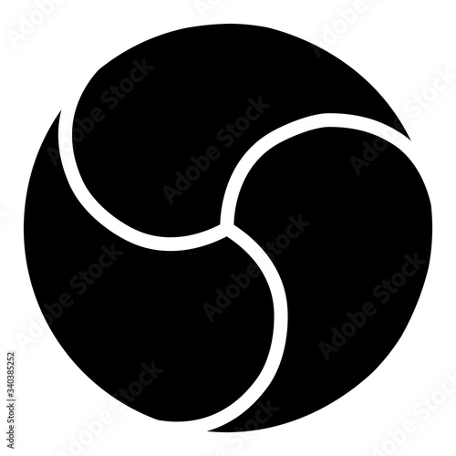 korean symbol of balance in black and white